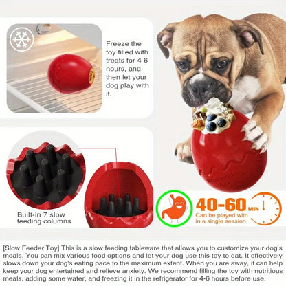 Interactive Dog Toy Dispenser  Dinosaur Egg-Shaped Design   Perfect for Slow Feeding and Playing