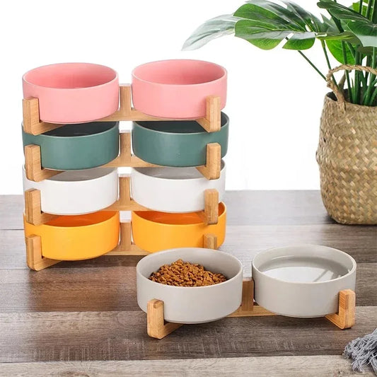 Nordic Ceramic Double Pet Bowl