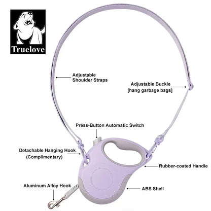 Truelove Tangle Free Retractable Dog Leash 16 Ft Strong Nylon Tape One-Handed Brake Pause Lock Dog Cat Owners Reliable TLL5001