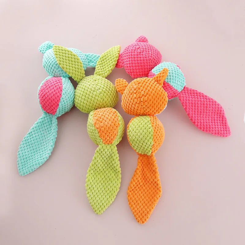 1 PC Pet Plush Toys Corn Dog Bite Voice Interaction Velvet Voice Spherical Animal Dolls Toy Dog