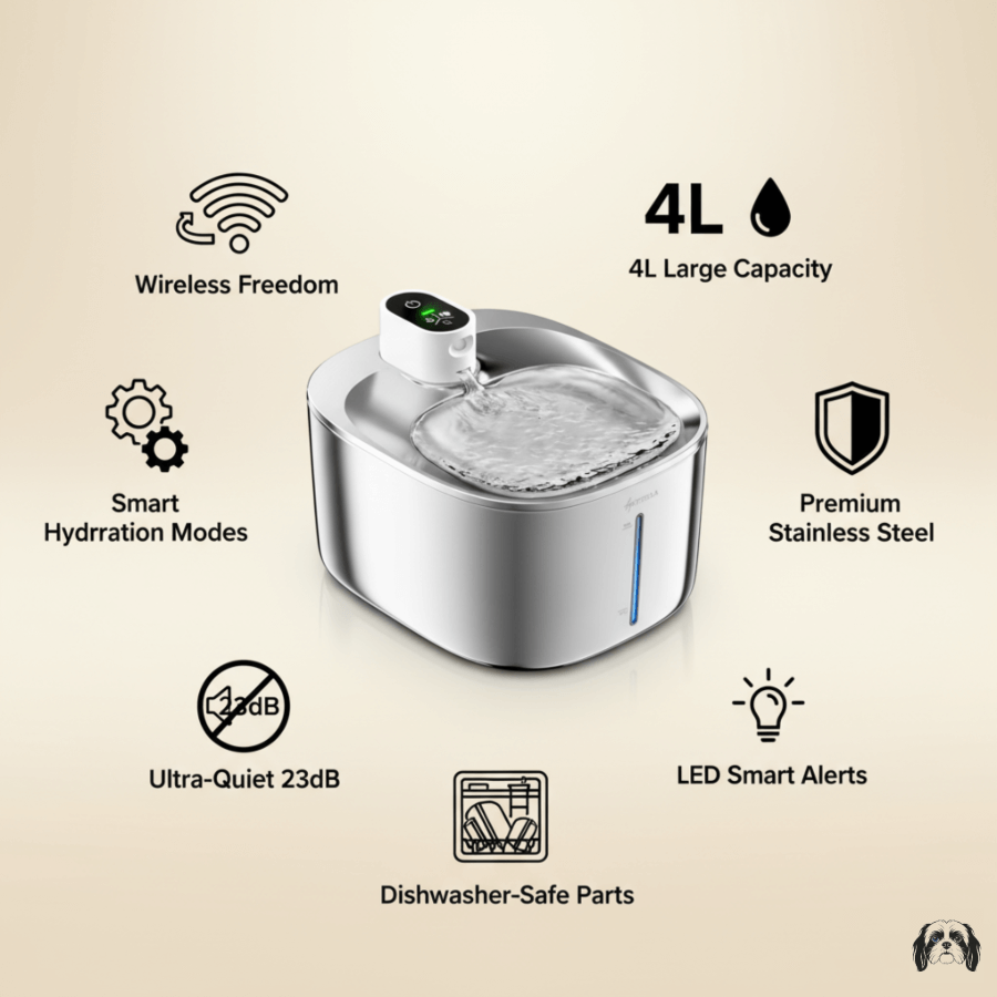 AquaFlow 4L Wireless Pet Fountain