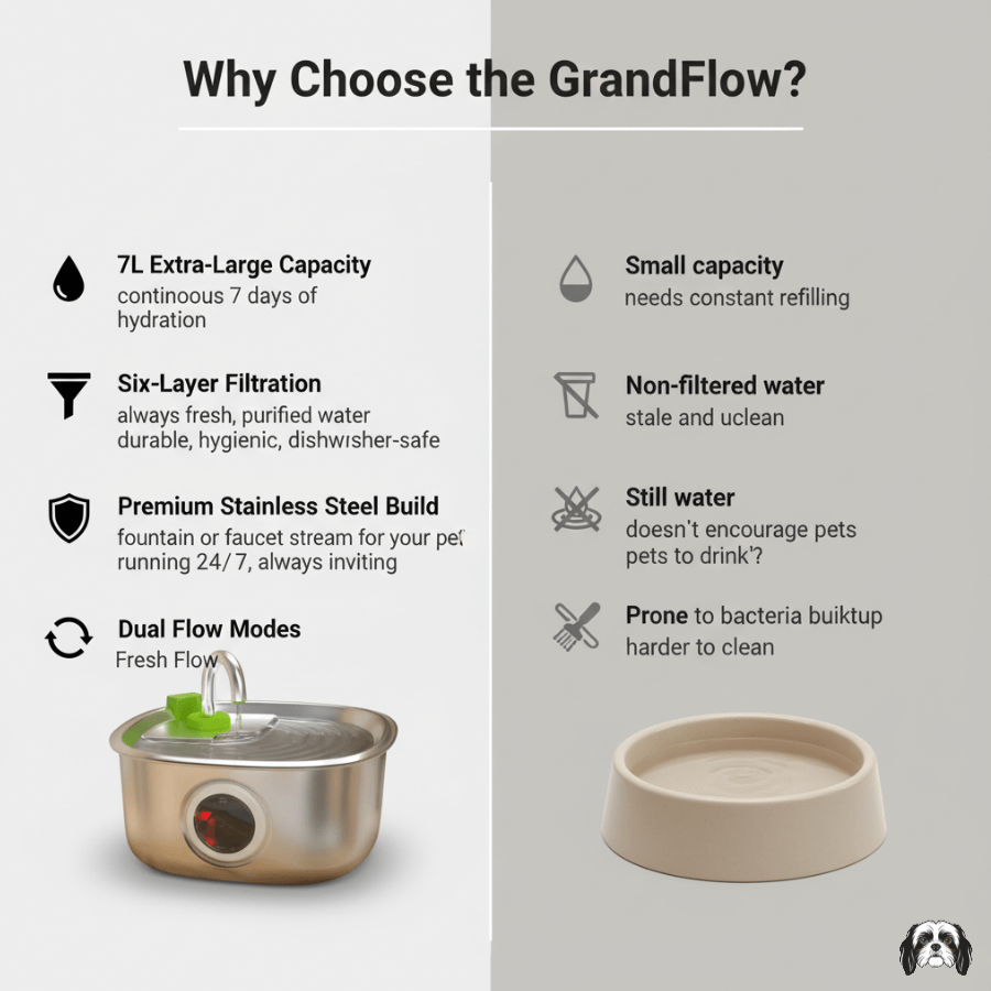 GrandFlow 7L Stainless Steel Pet Fountain